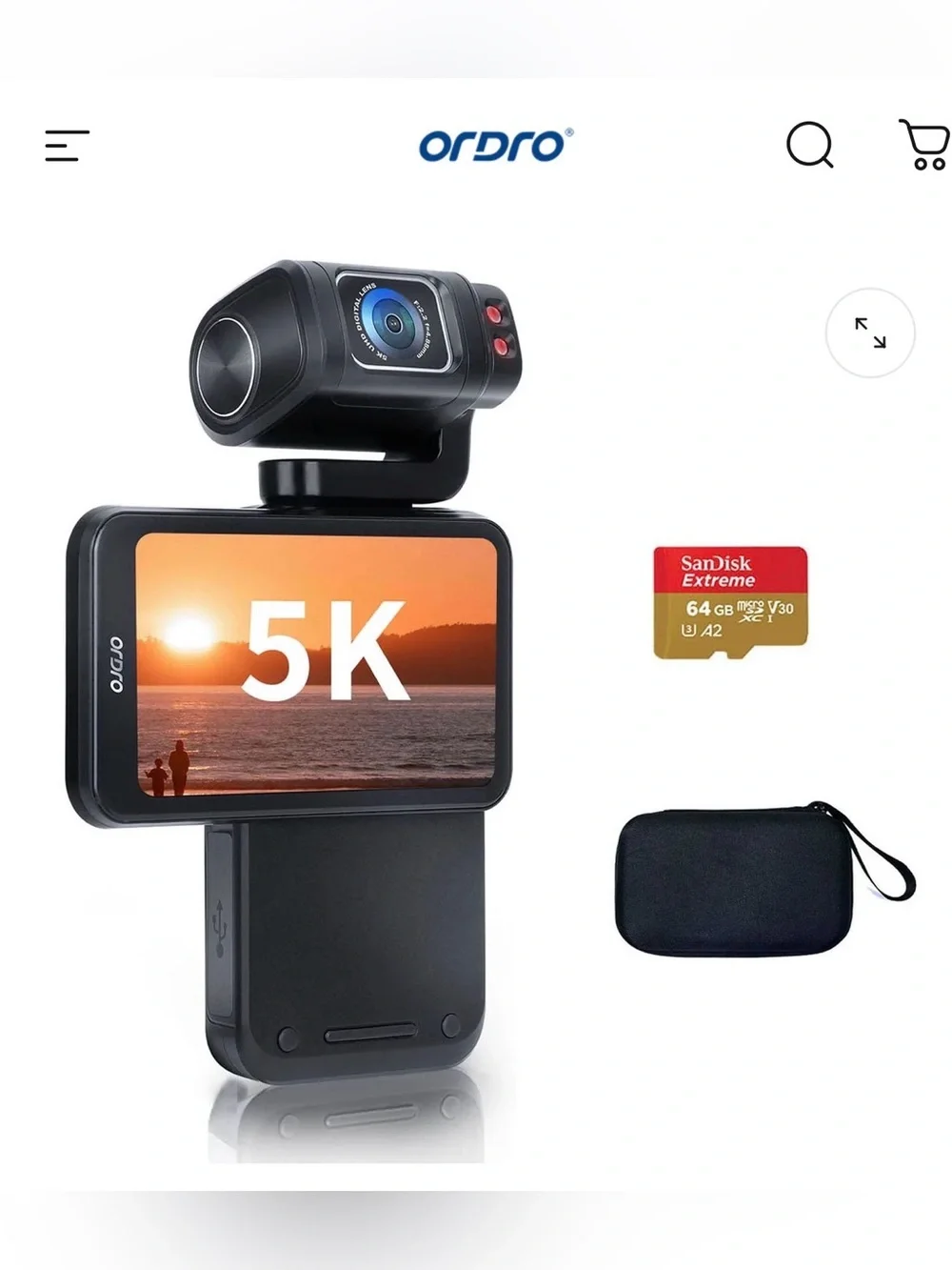 Ordro M3 5K Video Camera/Camcorder/Camera WiFi IR Night Vision